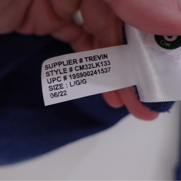 NWT Chaps Long Sleeve Quarter Zip Rice Knit Jacket Sweater Sz Large Newport Navy - Picture 16 of 16